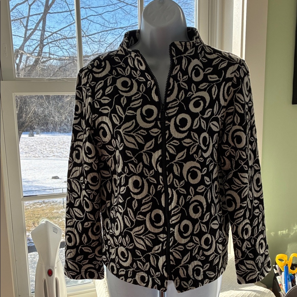 Black and White Floral Women's Jacket